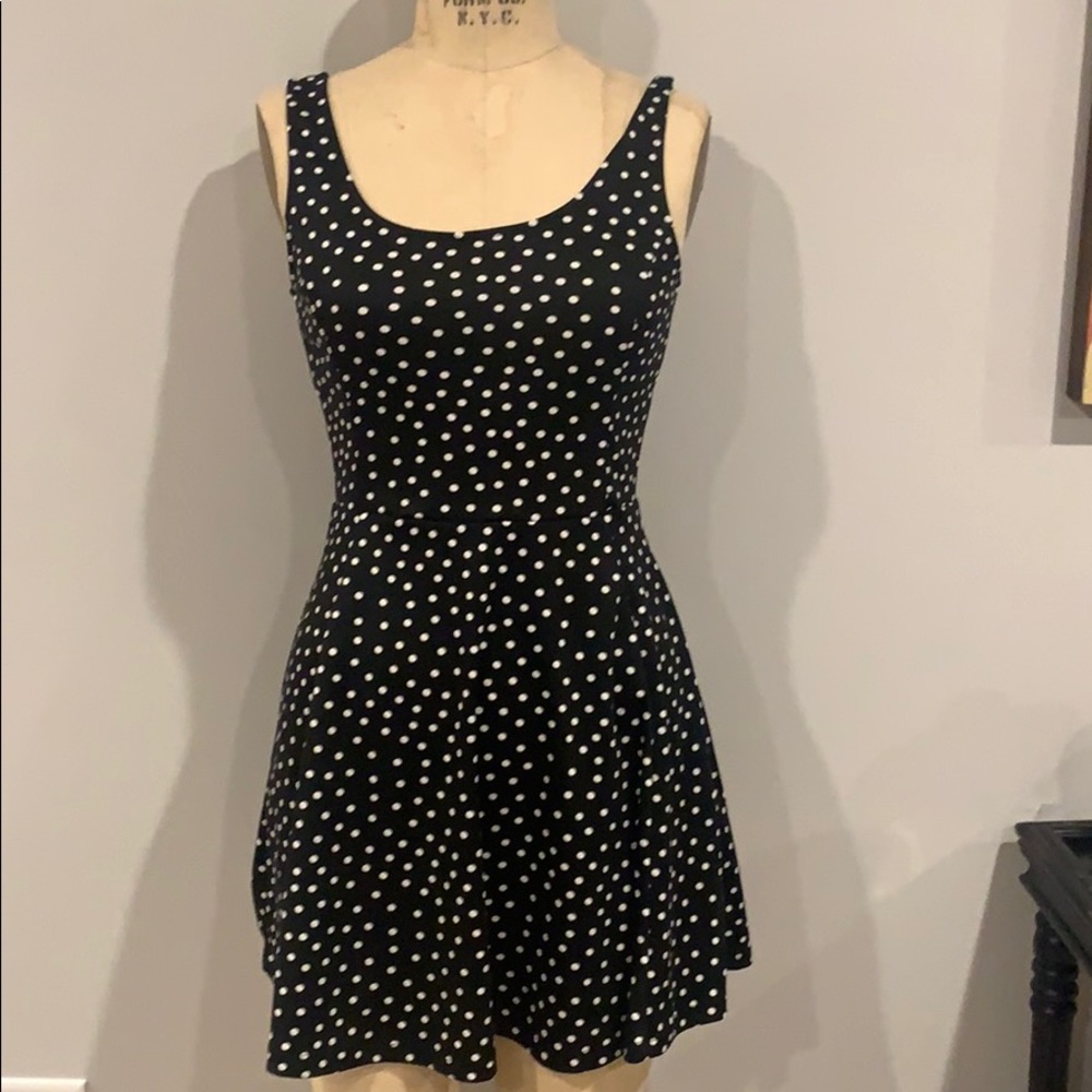 Black and White Polka-Dot Dress